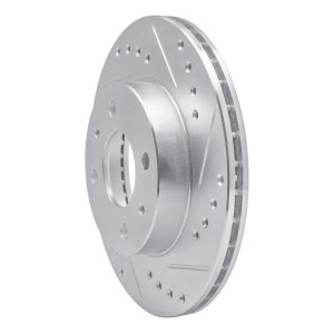 Nissan Sentra Brake Rotor (1) - Front Right - R1 Concepts - Drilled & Slotted - Silver - `95-`00